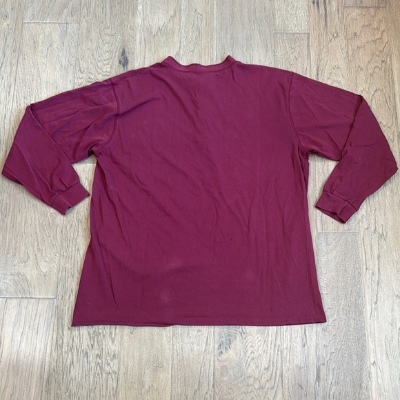 Vintage L.L. Bean Maroon Long Sleeve Tee Classic Comfort Size XL - Picture 10 of 12